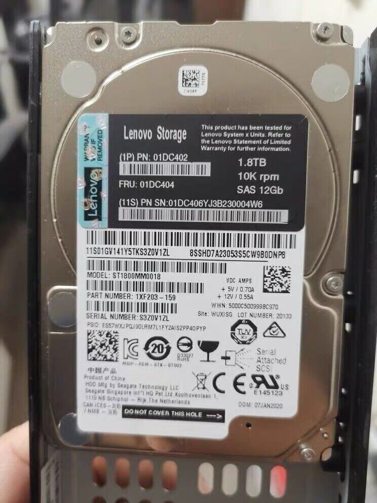 FOR Lenovo 1.8TB 01DC406 Storage 01DC402 01DC404 SAS 10K 12G NEW HDD Hard Drive