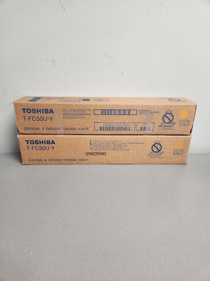 Toshiba T-FC50U-Y (TFC50UY) Yellow Toner Cartridge E Studio 2555C Lot of 2
