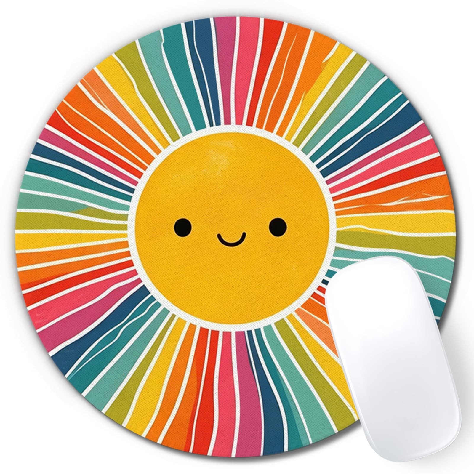 Cute Boho Colorful Sun Sunshine Round Pad 7.9x7.9