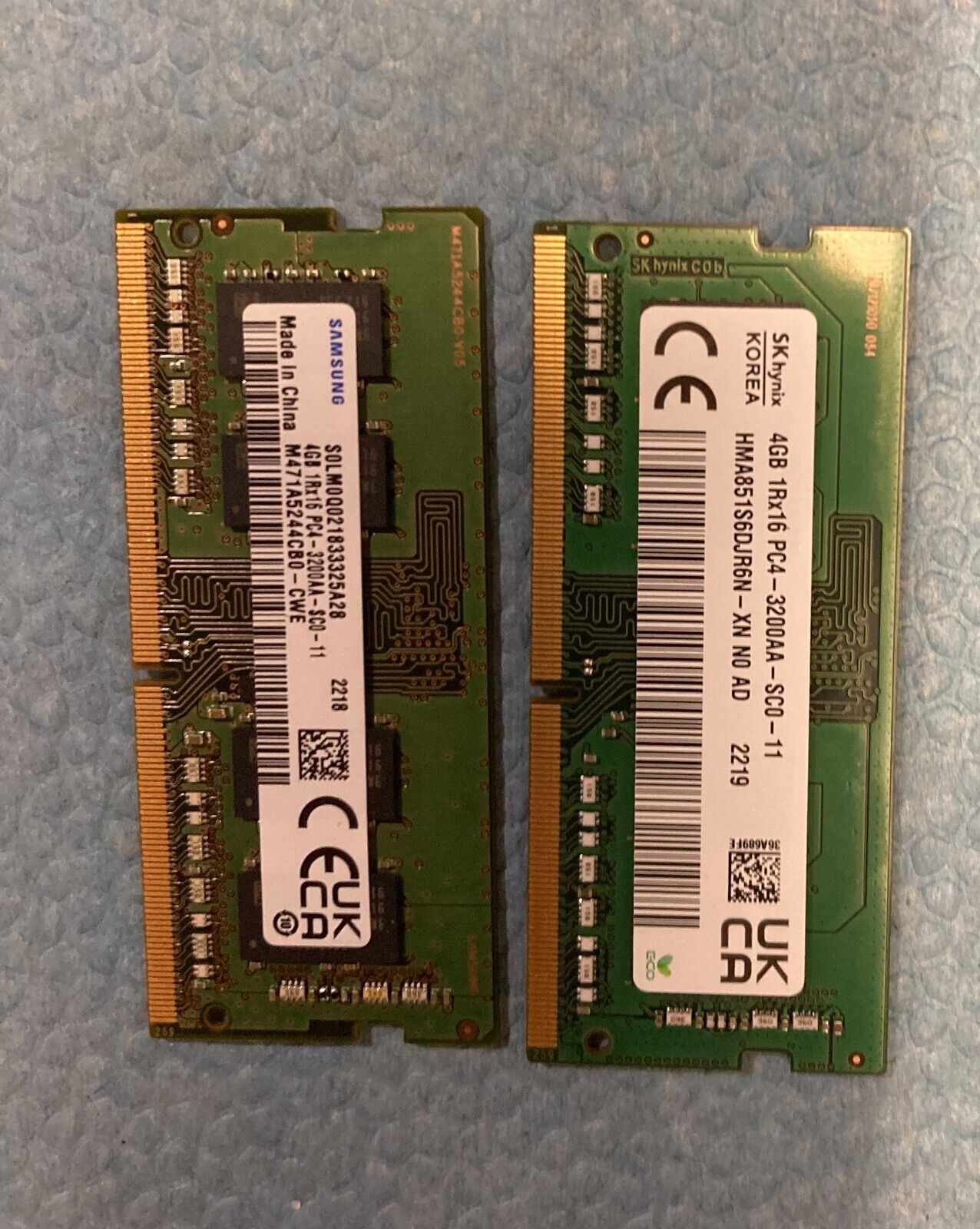 SK Hynix 4GB 1Rx16 PC4-3200AA  RAM Memory HMA851S6DJR6N-XN & Samsung M471A5244CB