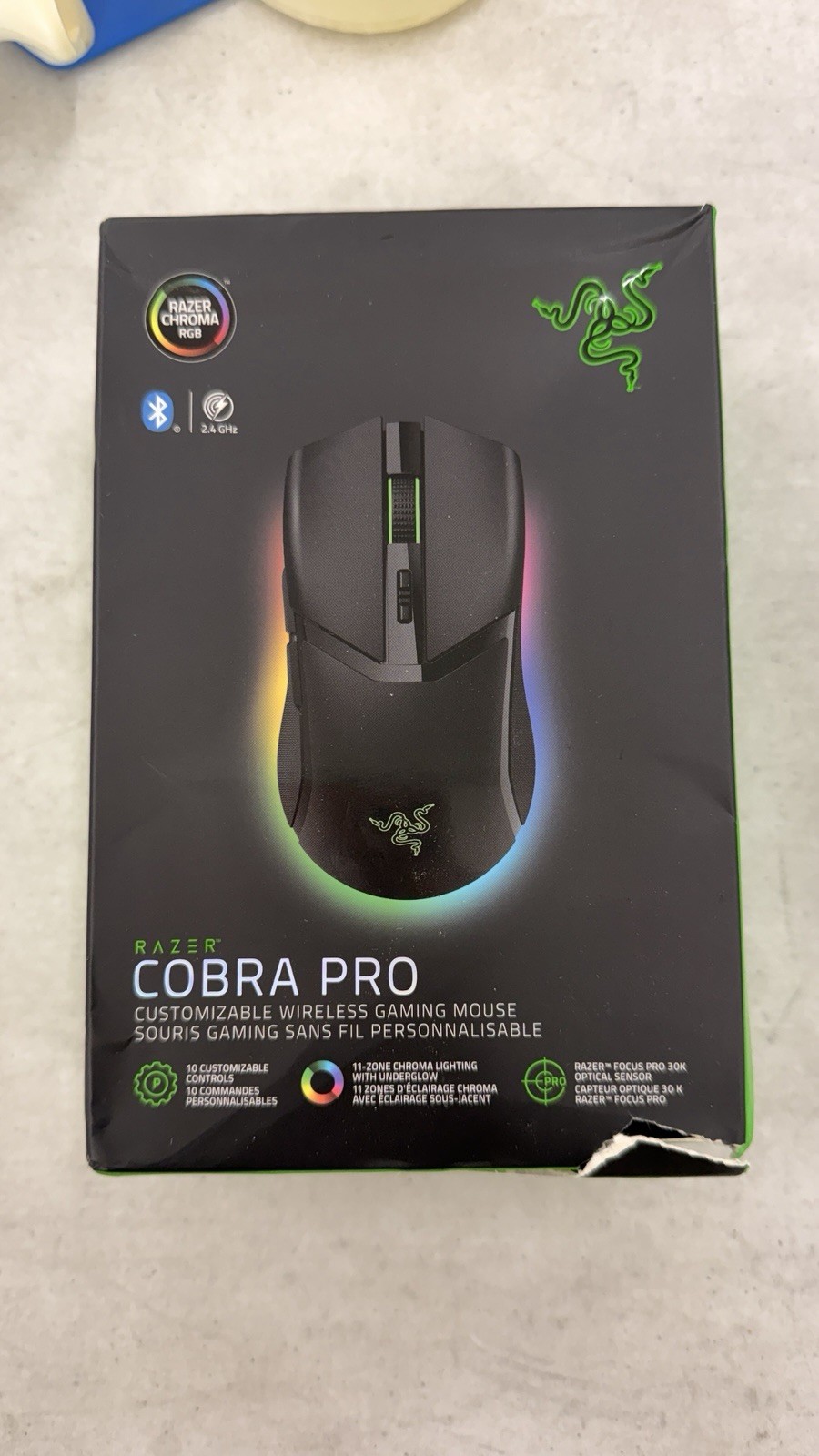 RAZOR RAZER COBRA PRO WIRELESS GAMING MOUSE 2.4 GHZ 170 HR BATTERY BLACK