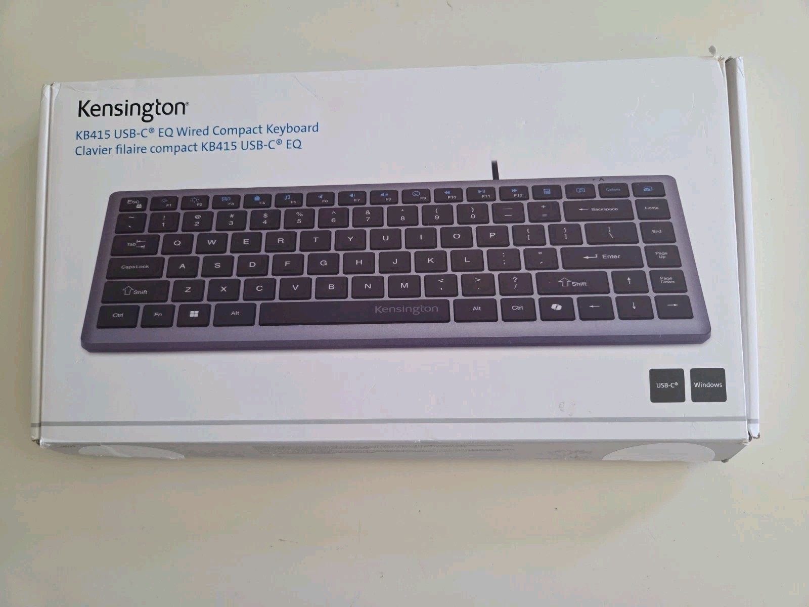 Kensington KB415 USB-C Wired Compact Keyboard, Quiet Scissor-Switch Keys,