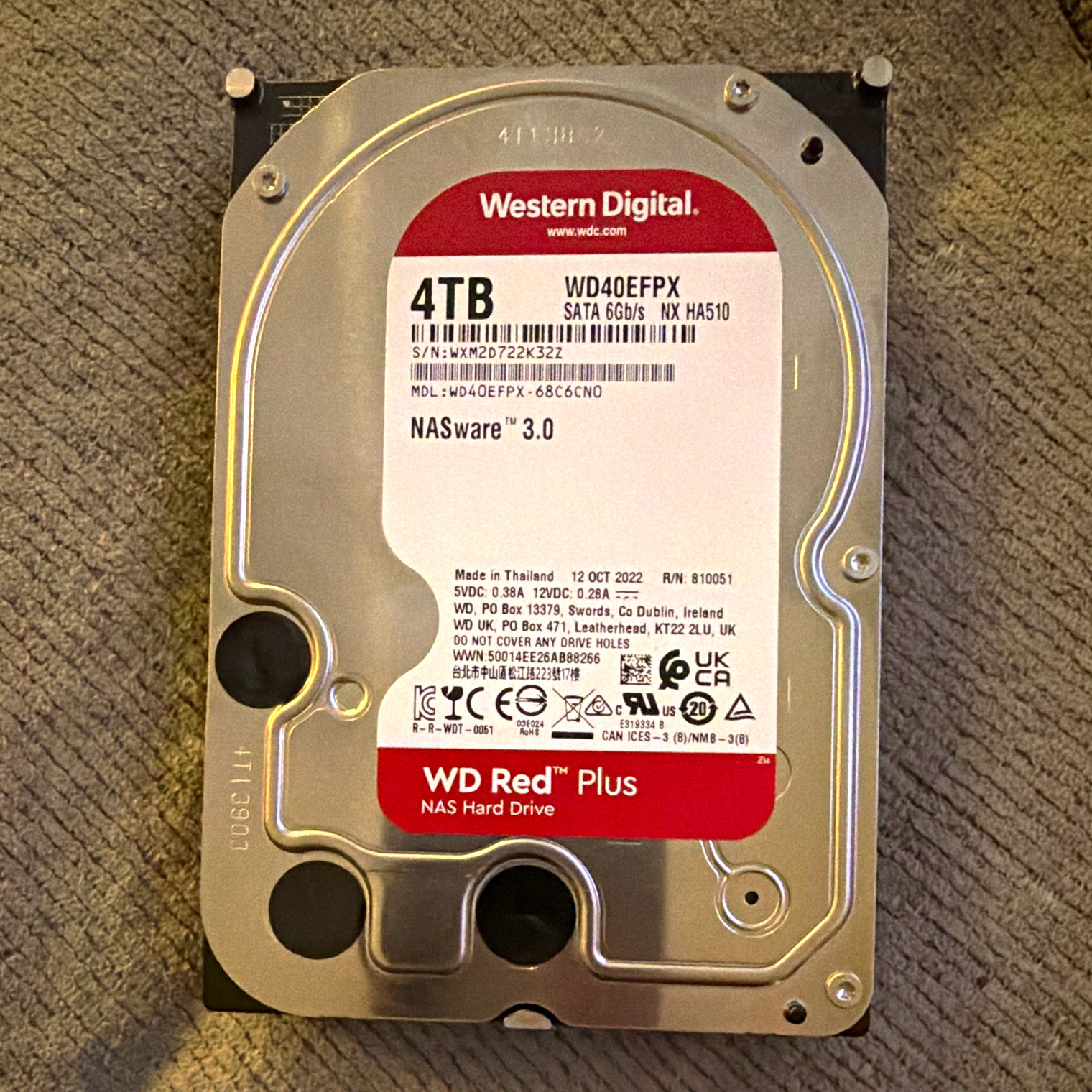 Western Digital WD Red Plus 4TB 3.5" SATA III 5400RPM 128MB NASware WD40EFPX
