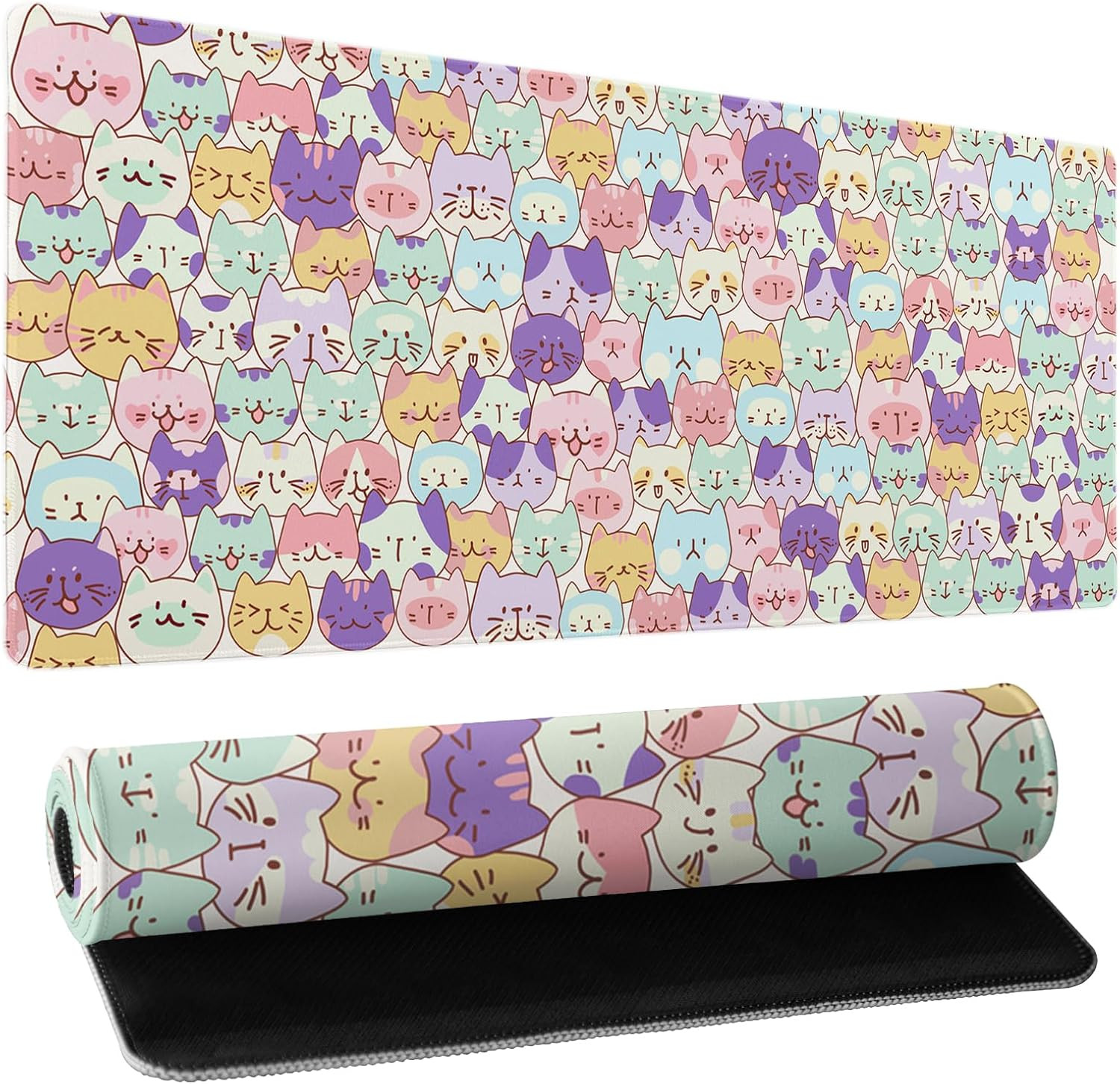 Kawaii Large Mouse Pad 31.5x11.8 Inches XL Extended Gaming Mousepad Funny Cute C