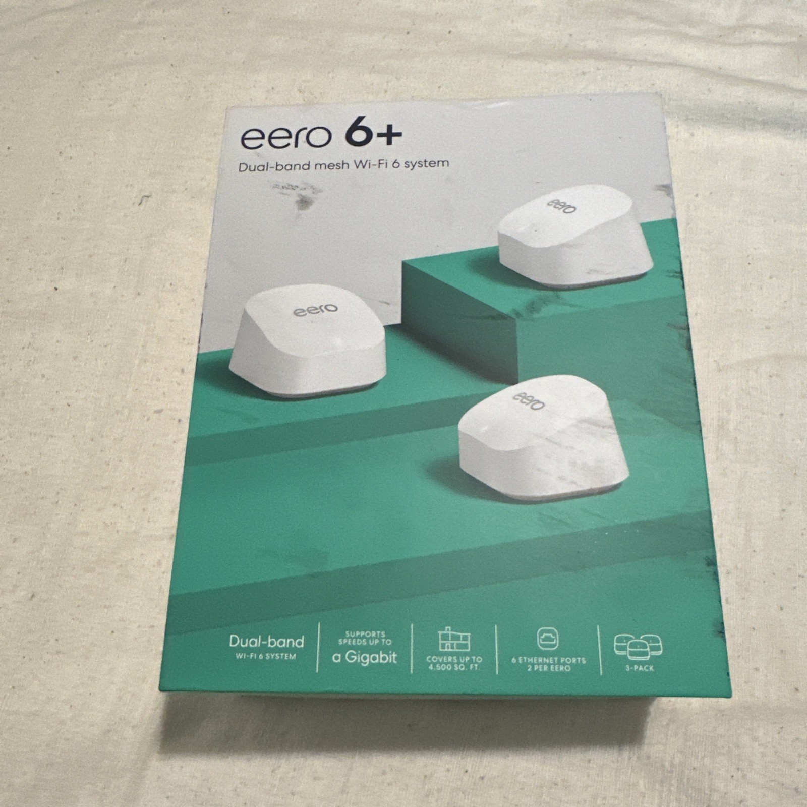 EERO 6+ AX3000 Wi-Fi 6 Dual-Band Gigabit Mesh System White 3 Pack