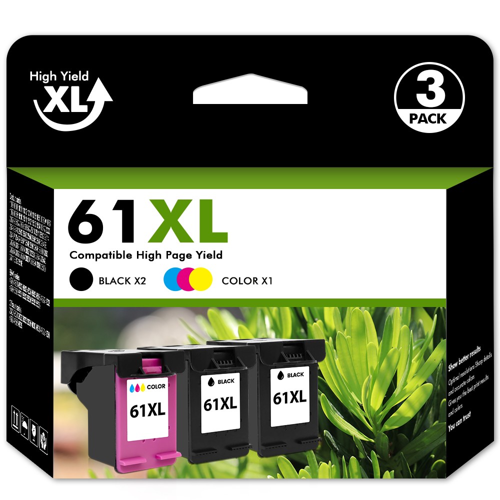 61XL Ink Cartridge Combo Pack for HP Ink 61 Works with HP Envy 4500 5530 Printer