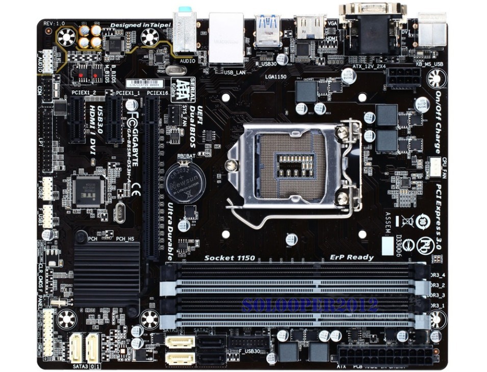 Gigabyte GA-B85M-DS3H-A LGA 1150 Intel B85 DDR3 DIMM Motherboard Micro ATX