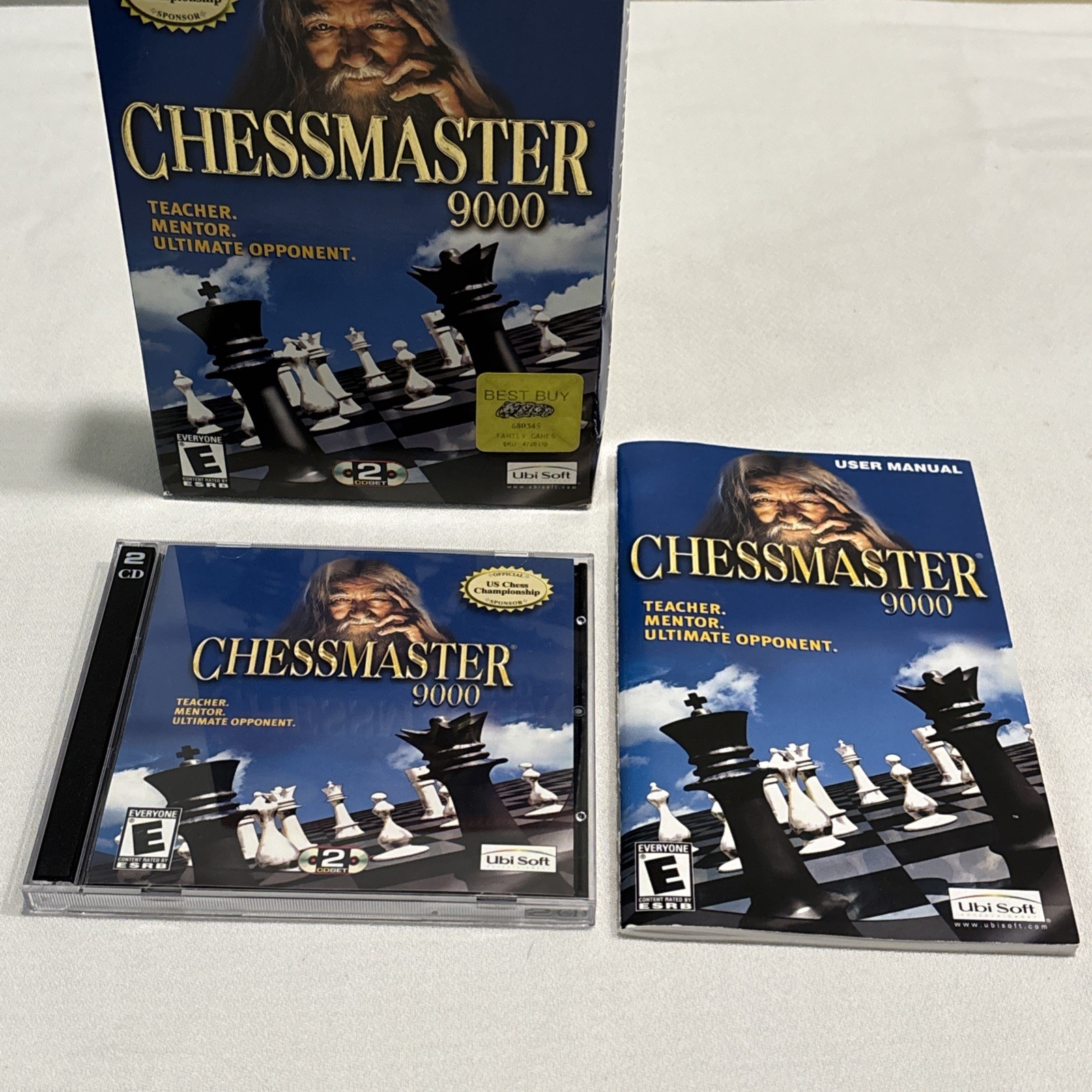 Chessmaster 9000 Chess  Program (2002, PC) - Big Box, User Manual 2 Discs