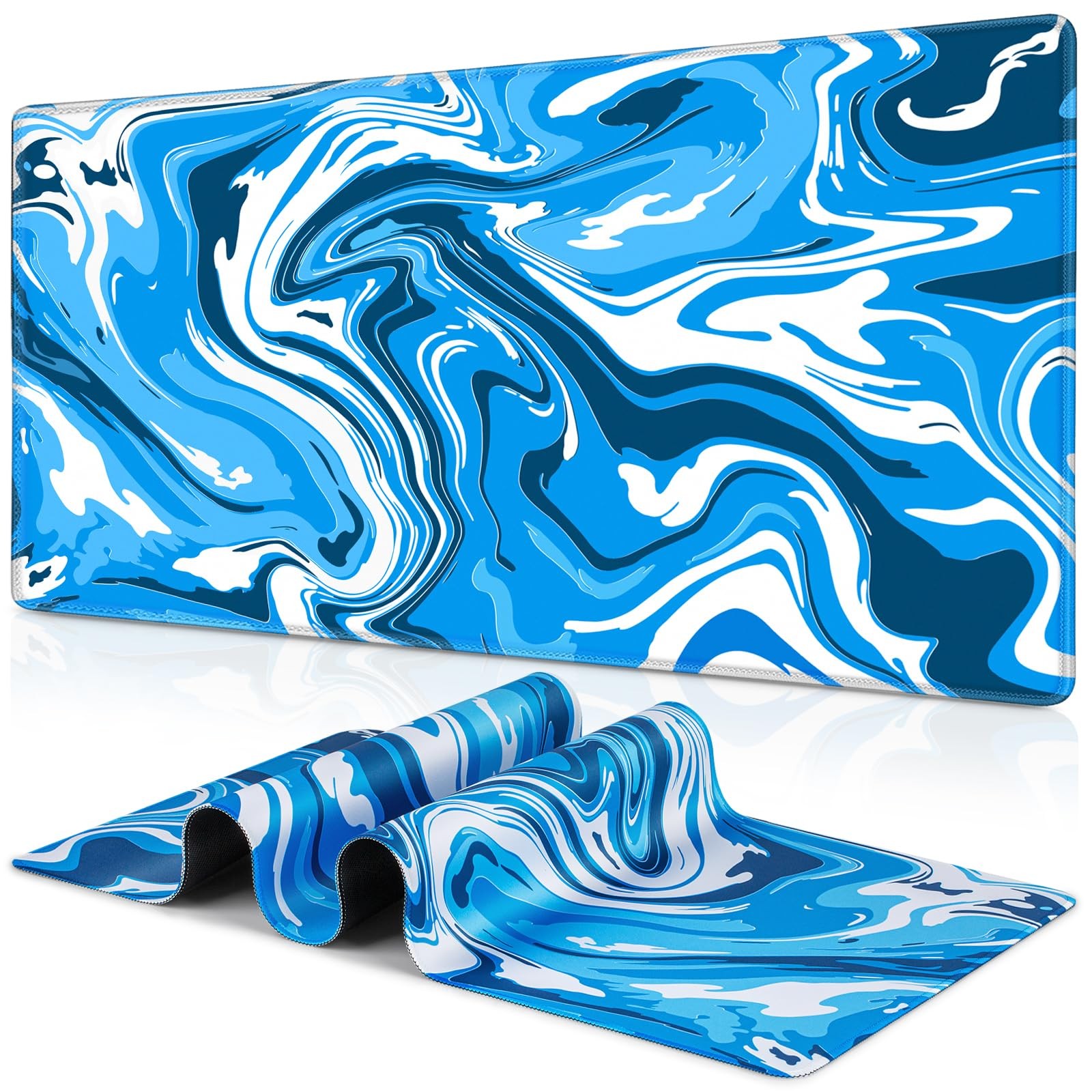 Gaming Mouse Pad Fluid Pattern Mouse Pad 31.5x11.8inch Large Extended Compute...