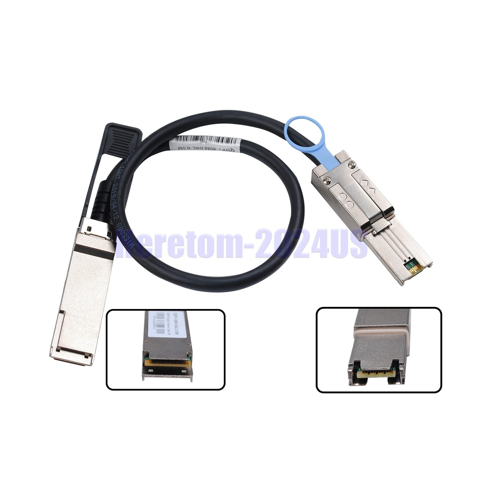 QSFP (SFF-8436) to MiniSAS HD SFF-8088 DDR Hybrid SAS Cable 100-Ohm 0.5~1 M