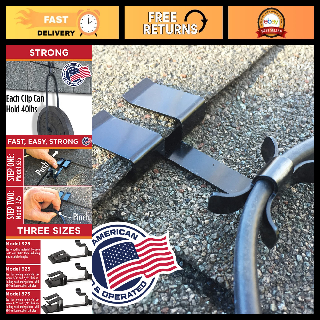 Roof Clips for Heat Cable Installation - 25 Pack, Durable & Weather Resistant