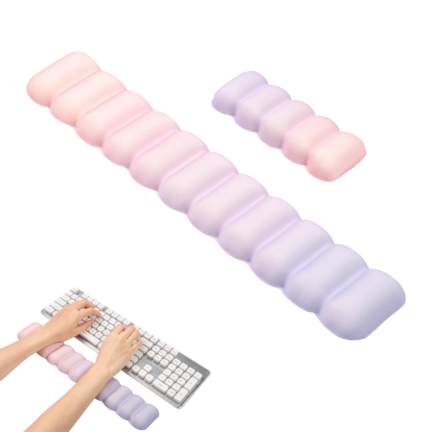 Keyboard Mouse Wrist Rest Set Ergonomic Cute Memory Foam Laptop Office Gaming