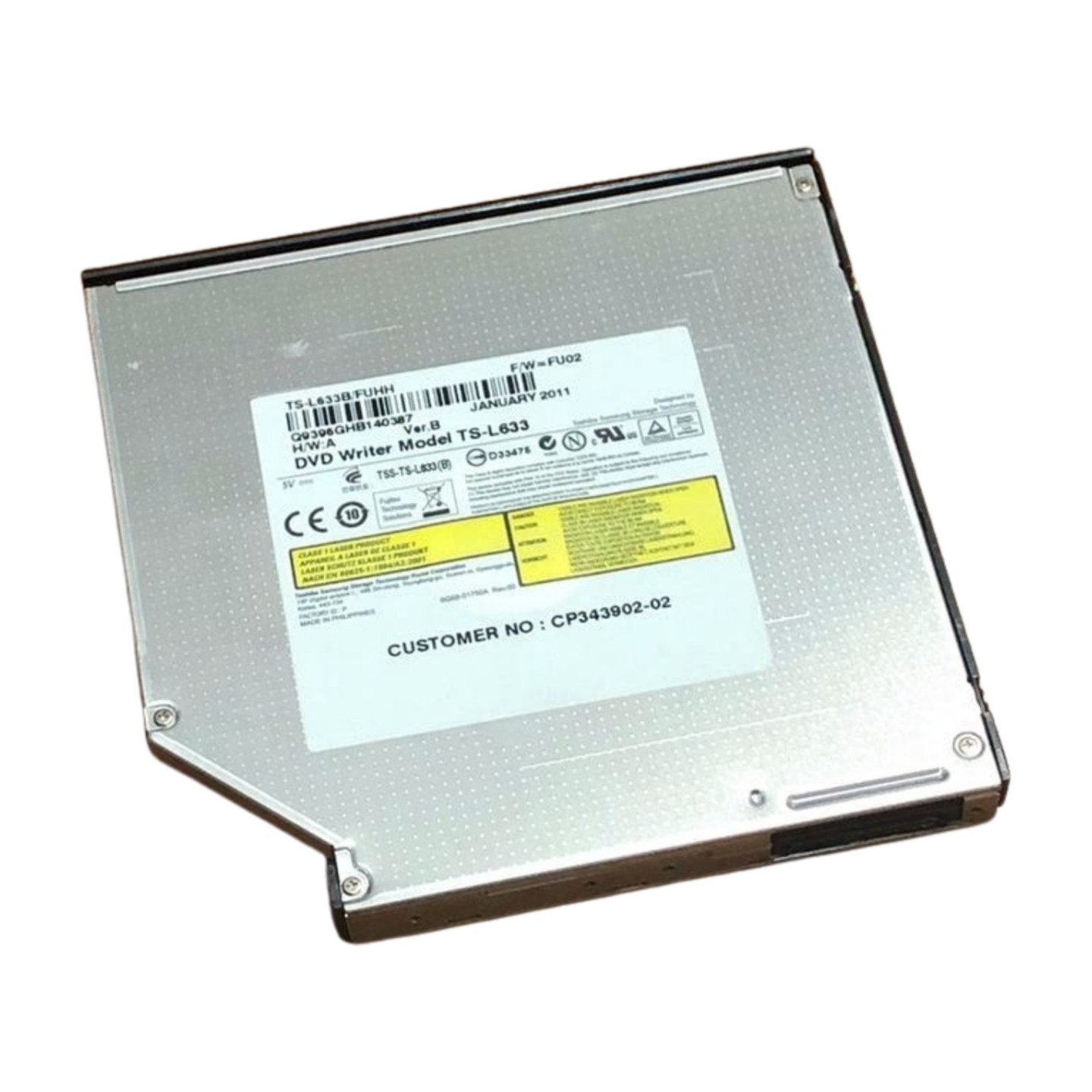 TOSHIBA SAMSUNG TS-L633 Laptop TS-L633B/FUHH DVD Writer Black& Silver Bezel
