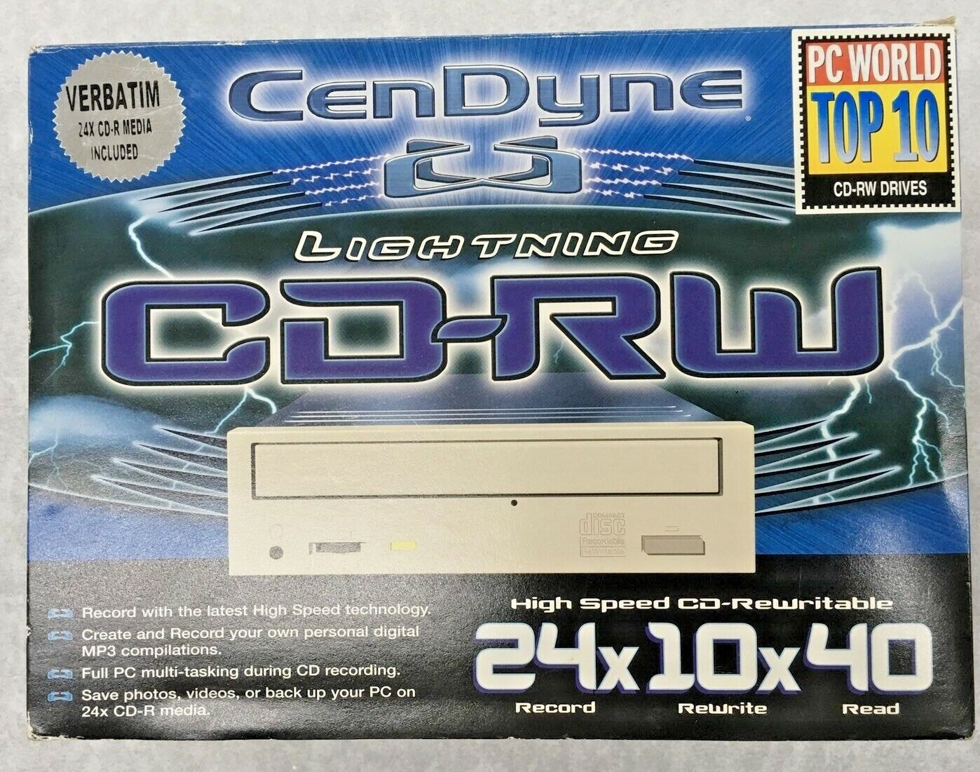 CenDyne Lightning CD-RW High Speed CD-Rewritable 24x10x40