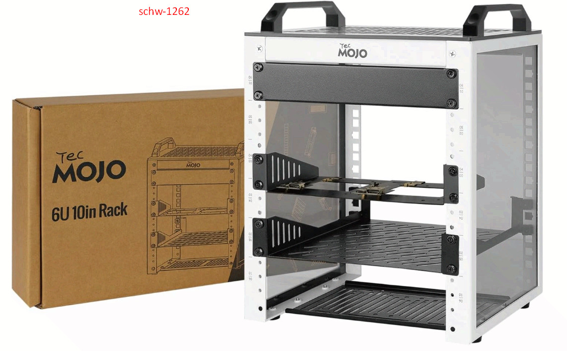 6U Network Rack, 10 inch Mini Server Rack with 2 Side Translucent Panels & 2 Top