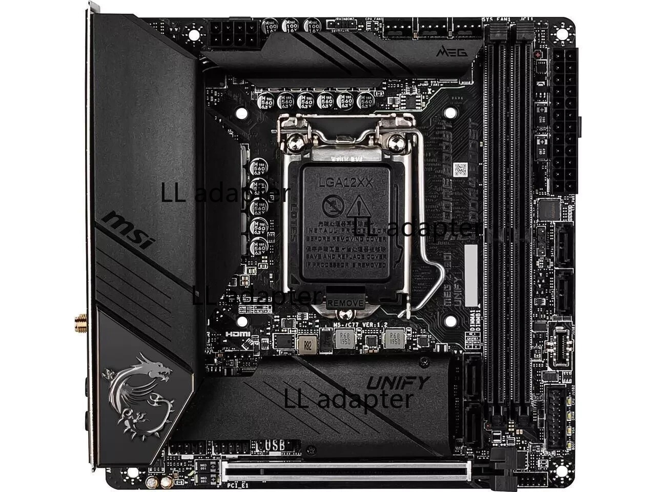 MSI MEG Z490I UNIFY LGA 1200 Intel Z490 SATA 6Gb/s Mini ITX Intel Motherboard