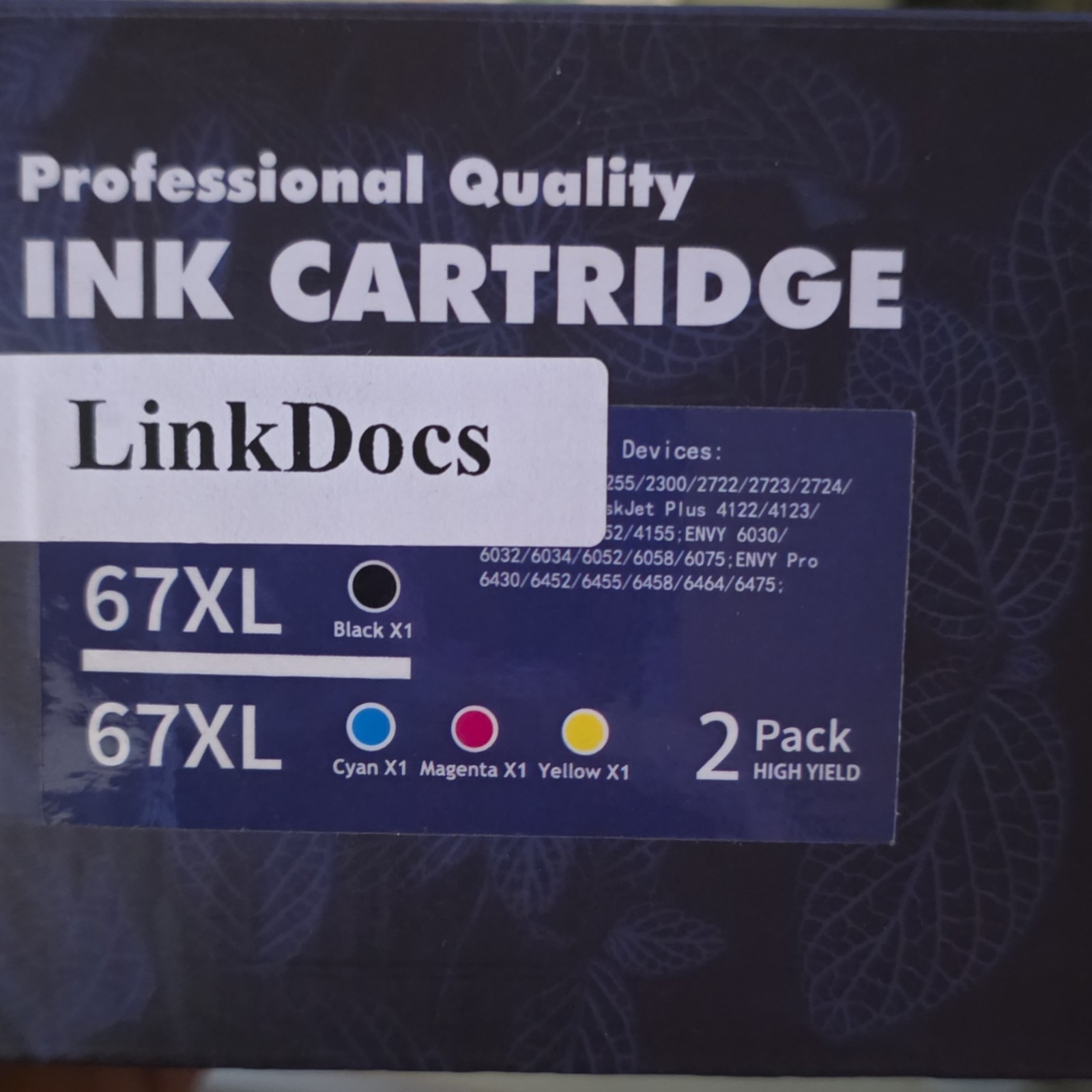LinkDocs 67XL Compatible High Yield Ink Cartridge 2 Pack Black & Color for HP