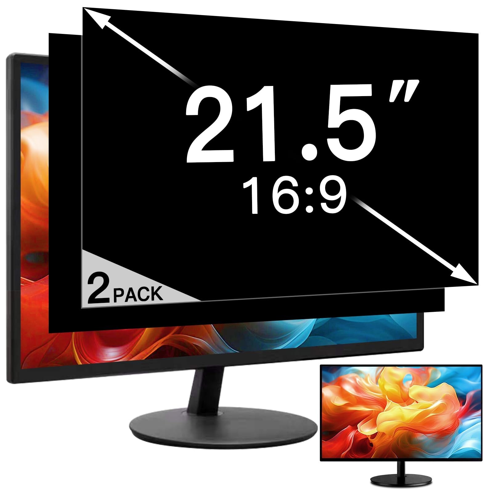 2-Pack 21.5-Inch Computer Monitor Privacy Screen Protectors (16:9 Aspect Ratio)