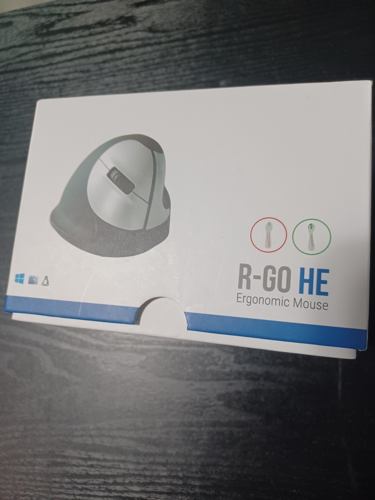 R-Go HE Wired Left-Handed Ergonomic Mouse, LARGE (Above 185mm)
