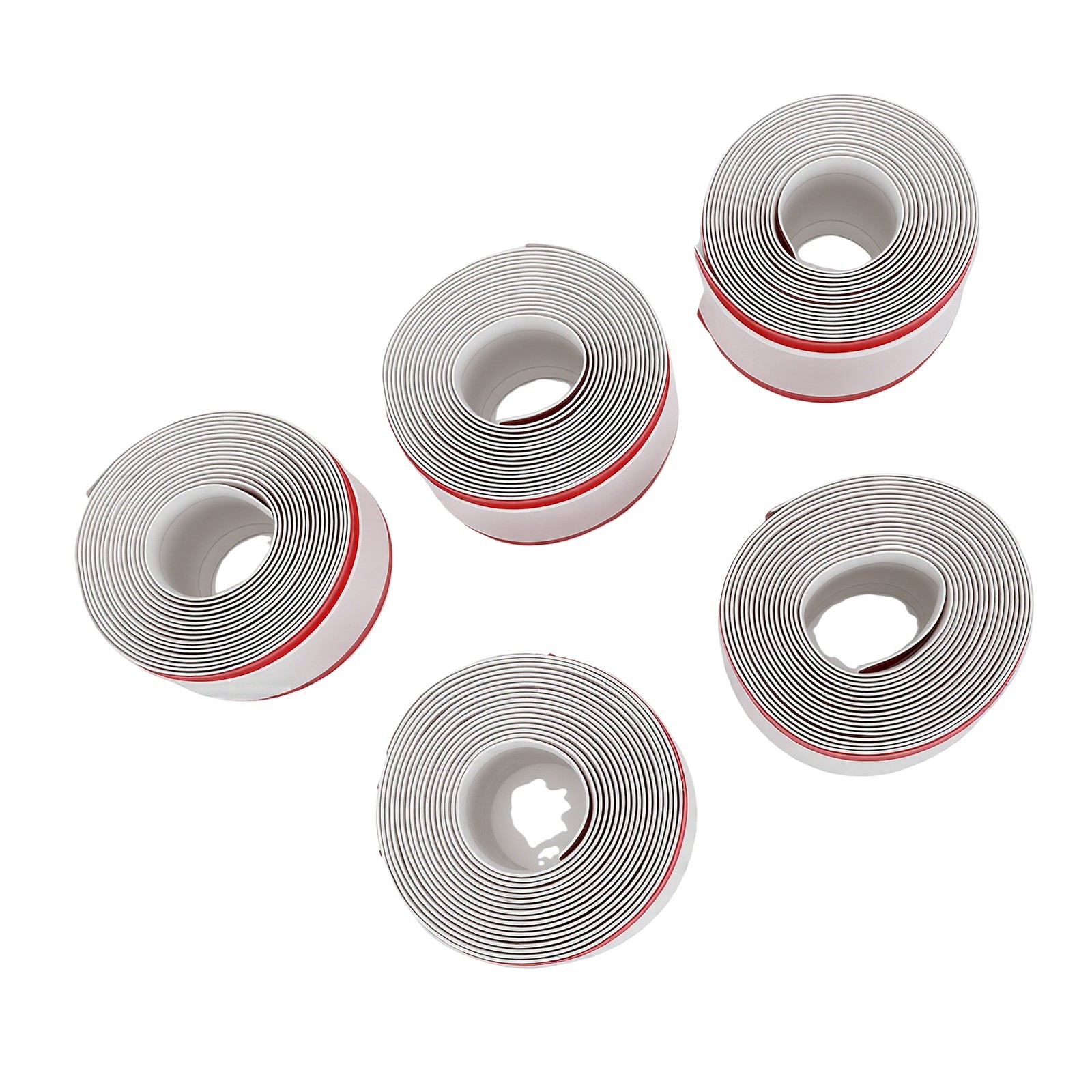 5 Pcs Flexible Cord Cover Self Adhesive Wire Hider PVC 1.97x9.84ft White