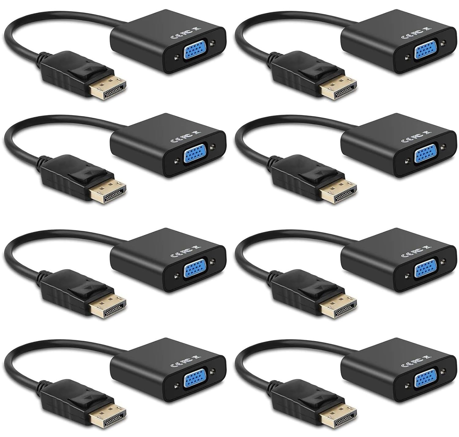 Display Port to VGA Adapter8 Pack Gold-Plated DisplayPort DP to VGA Converter...