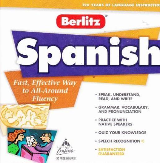 Berlitz Spanish PC CD speak read foreign language vocabulary quiz home schooling