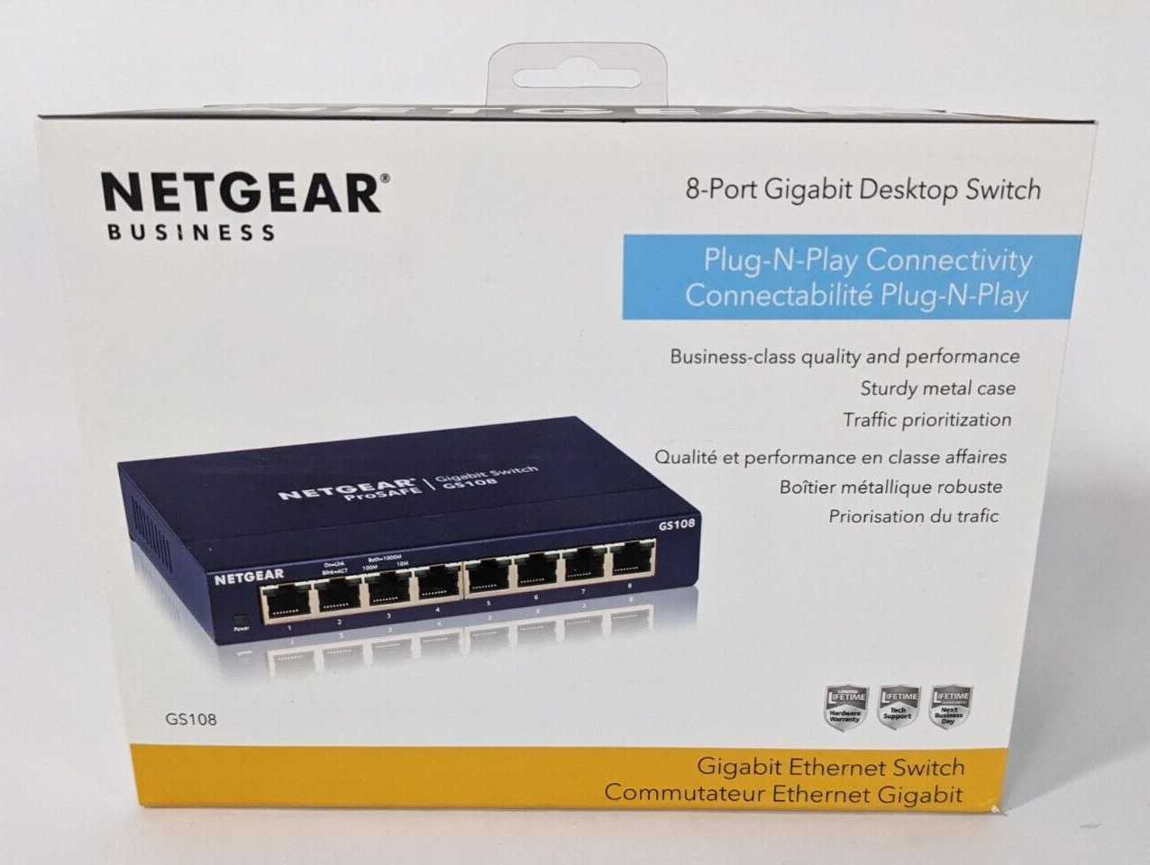 Netgear Business 8-Port Desktop Switch Gigabit Ethernet Switch NEW Sealed #GS108