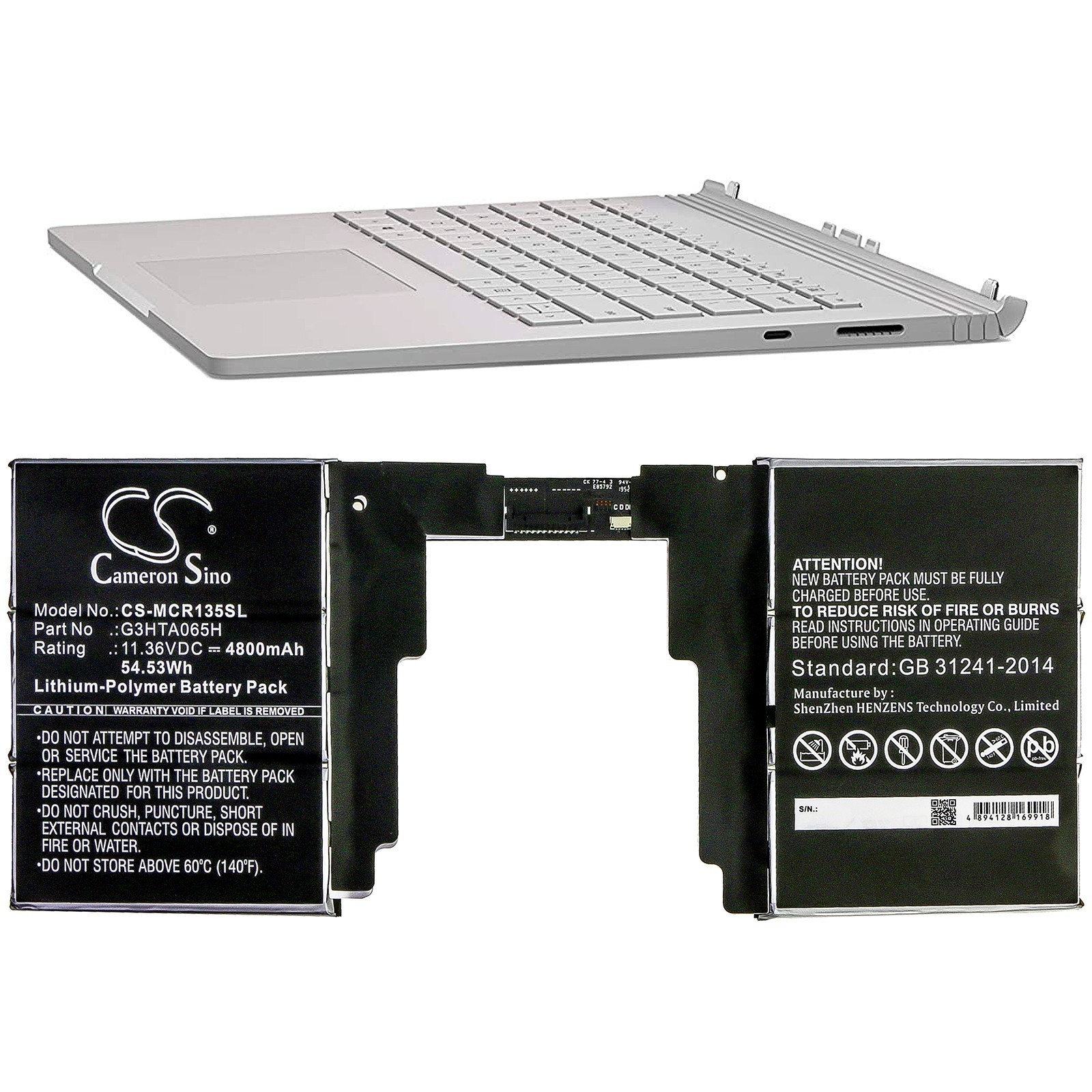 BATTERIE 4800mAh Type G3HTA065H For Microsoft Surface Book 3 13.5 Keyboard