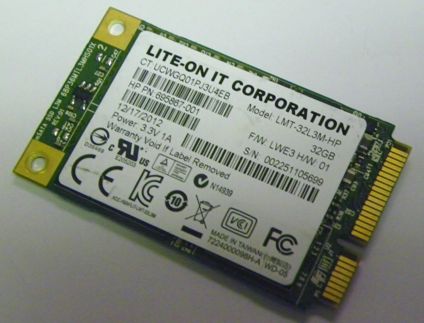 LITE-ON IT 32GB LMT-32L3M-HP Solid State Drive HP 695867-001