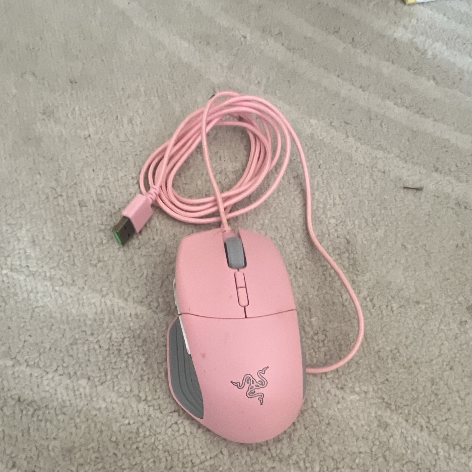 Razer Ergonomic Optical Wired USB Gaming Computer Mouse - Pink/Gray
