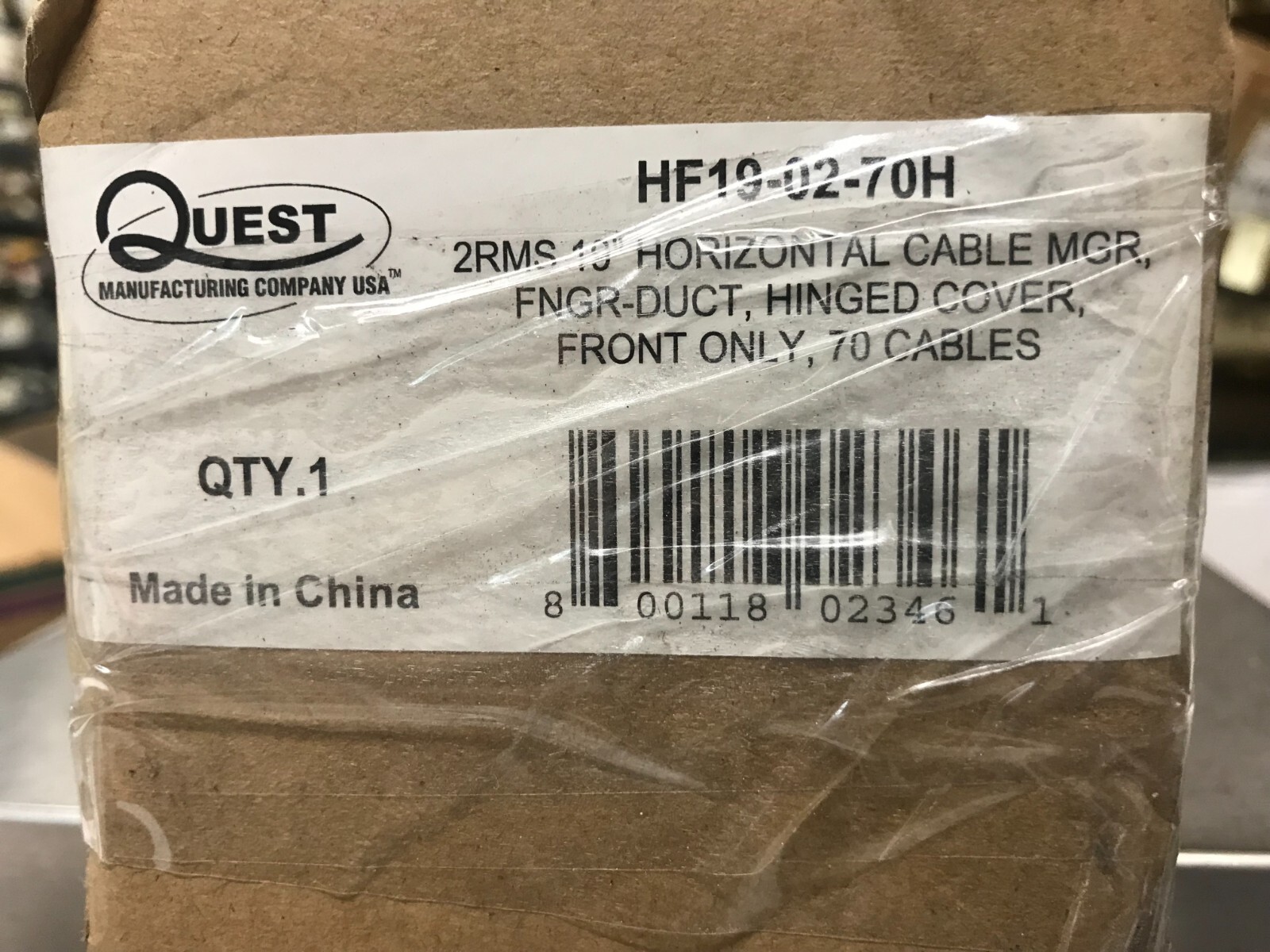 Quest Manufacturing Horizontal Large Finger Duct With Hinged Cover, HF19-02-70H