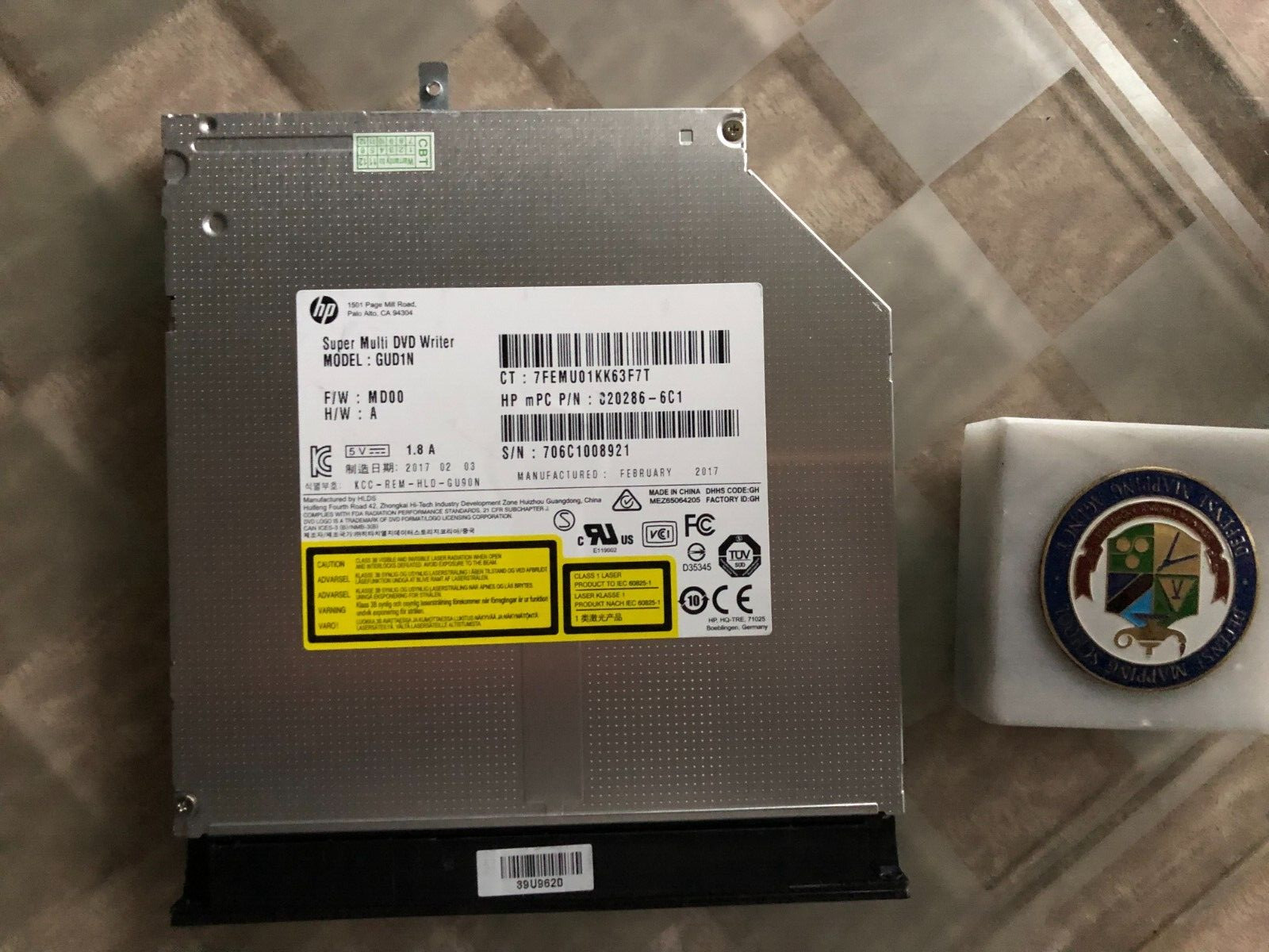 HP Pavilion 15F 15-F039WM 15-F271WM SATA CD/DVD Burner w/Bezel