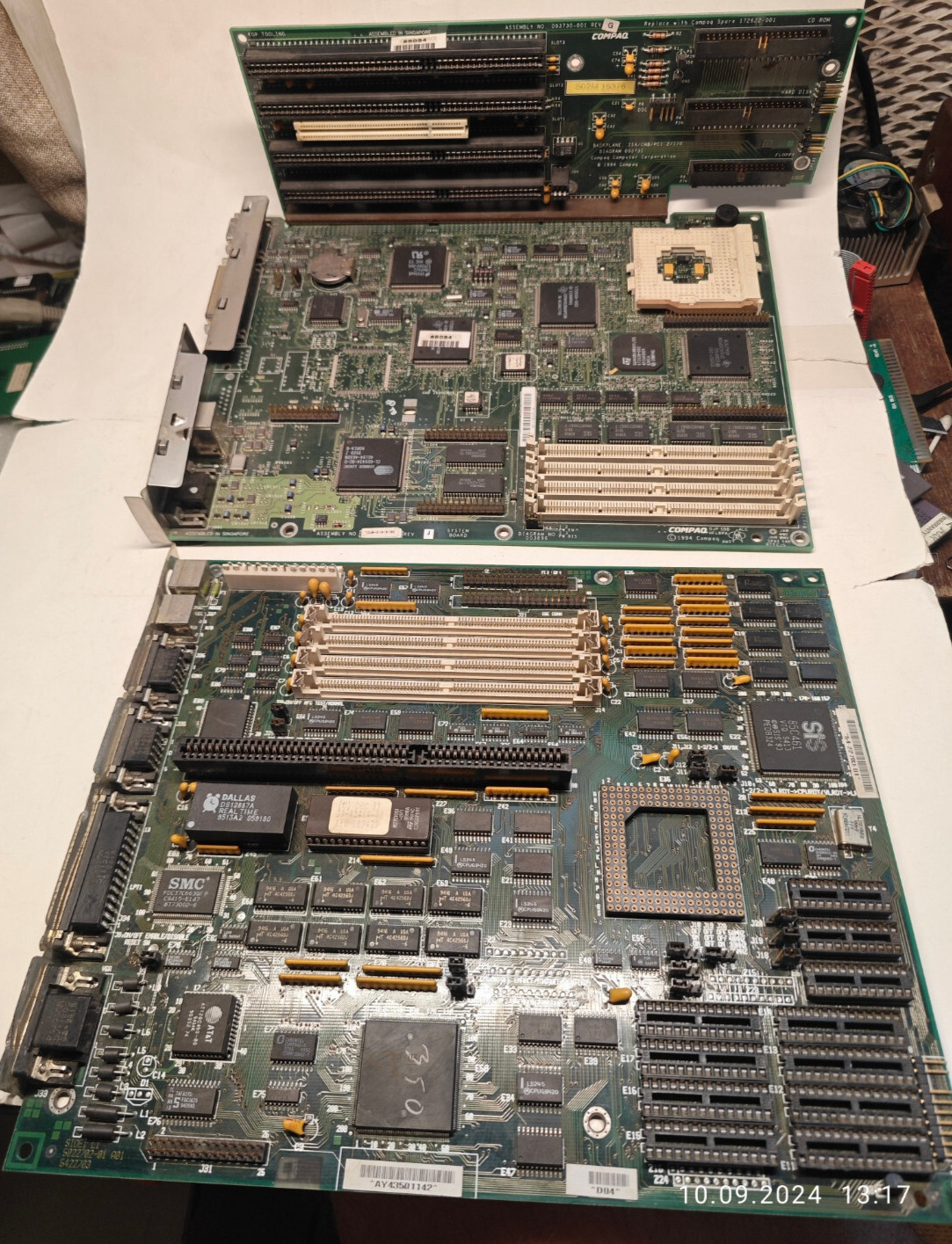**AS IS** Socket 3 Restoration LOT x2 Motherboards DEC 54-22703-01 COMPAQ 003896