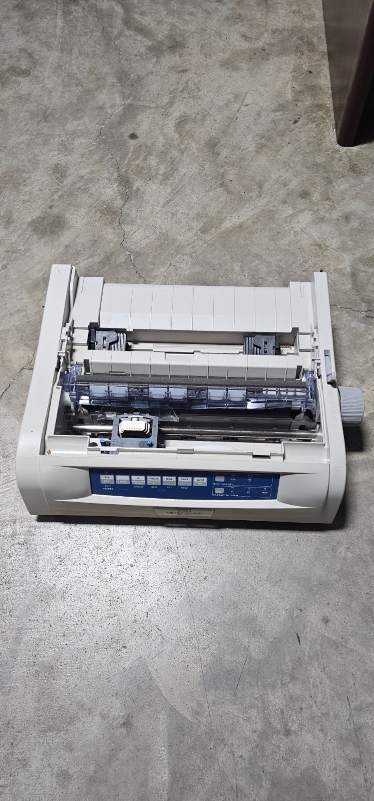 OKI Microline 420 D22900A Dot Matrix Printer Used, Missing Cover but works fine