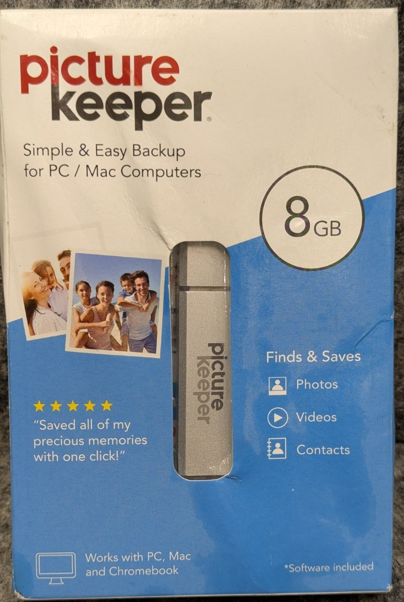 Picture Keeper PK 8 Automatic Photo Backup Device 8GB Sealed PC & Mac