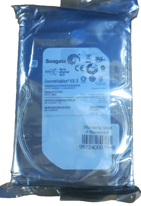 Seagate 4TB / 128MB SAS 7.2RPM 3.5" Hard Drive ST4000NM0023 / 9ZM270-175 /REFURB