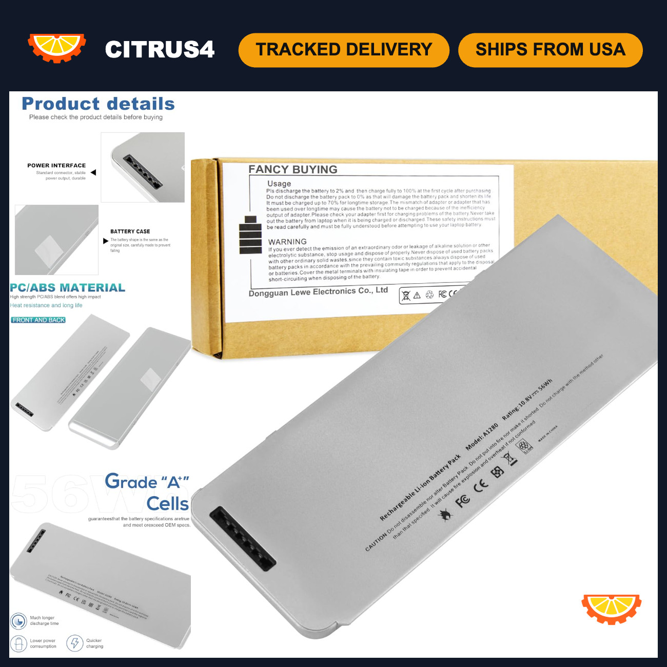 High-Capacity 56Wh Laptop Battery for MacBook 13" A1280 A1278 (2008) - Compatibl