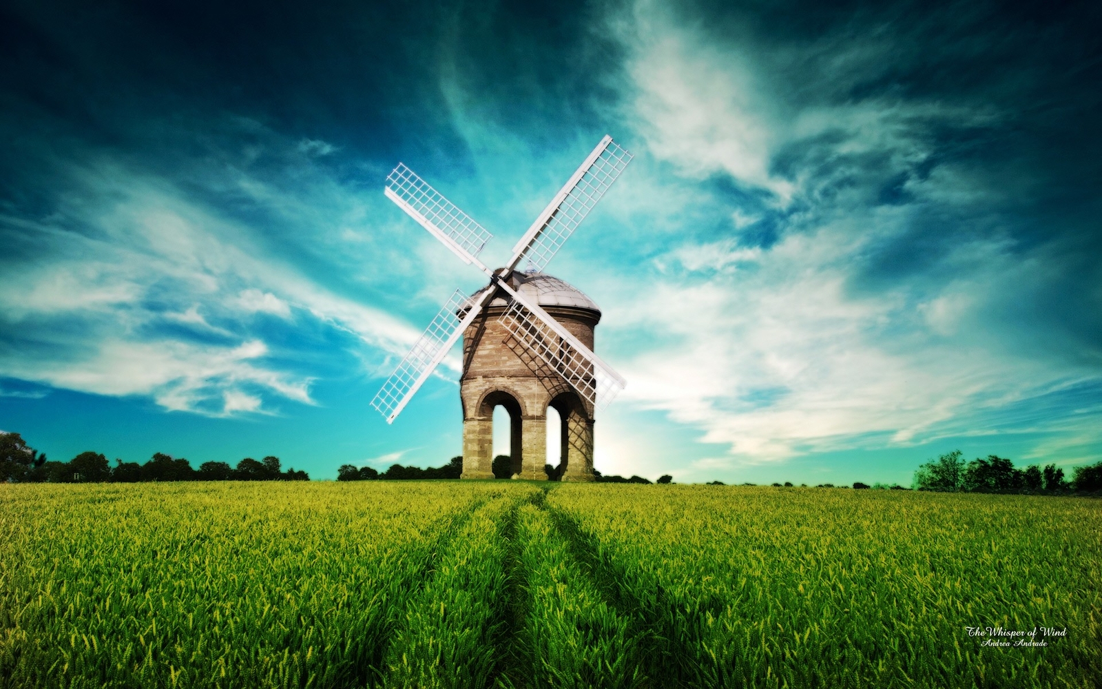 Landscape architecture windmill agro field Custom Gaming Mat Desk