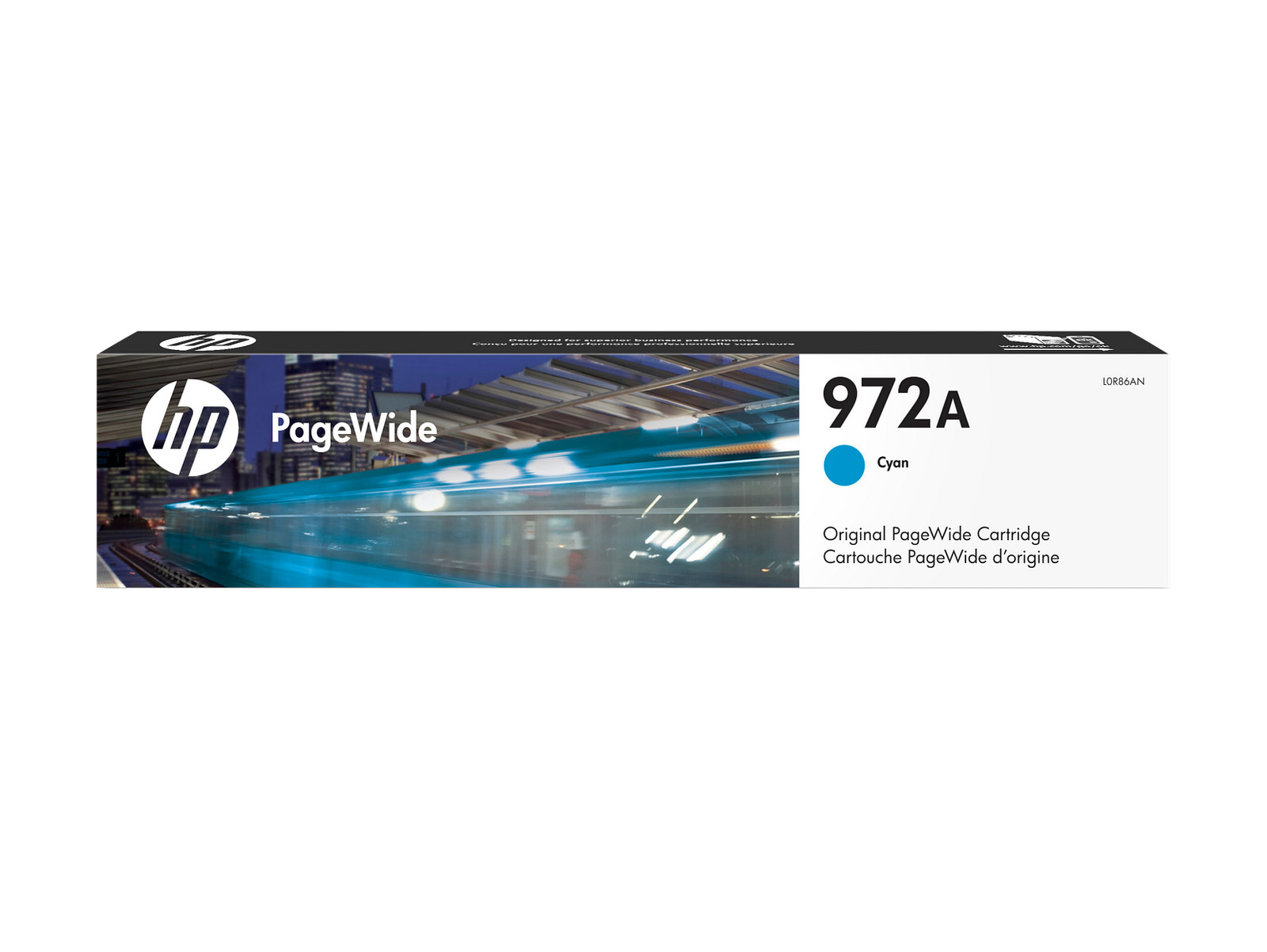 New Open Box HP 972A Cyan Original PageWide Cartridge, L0R86AN