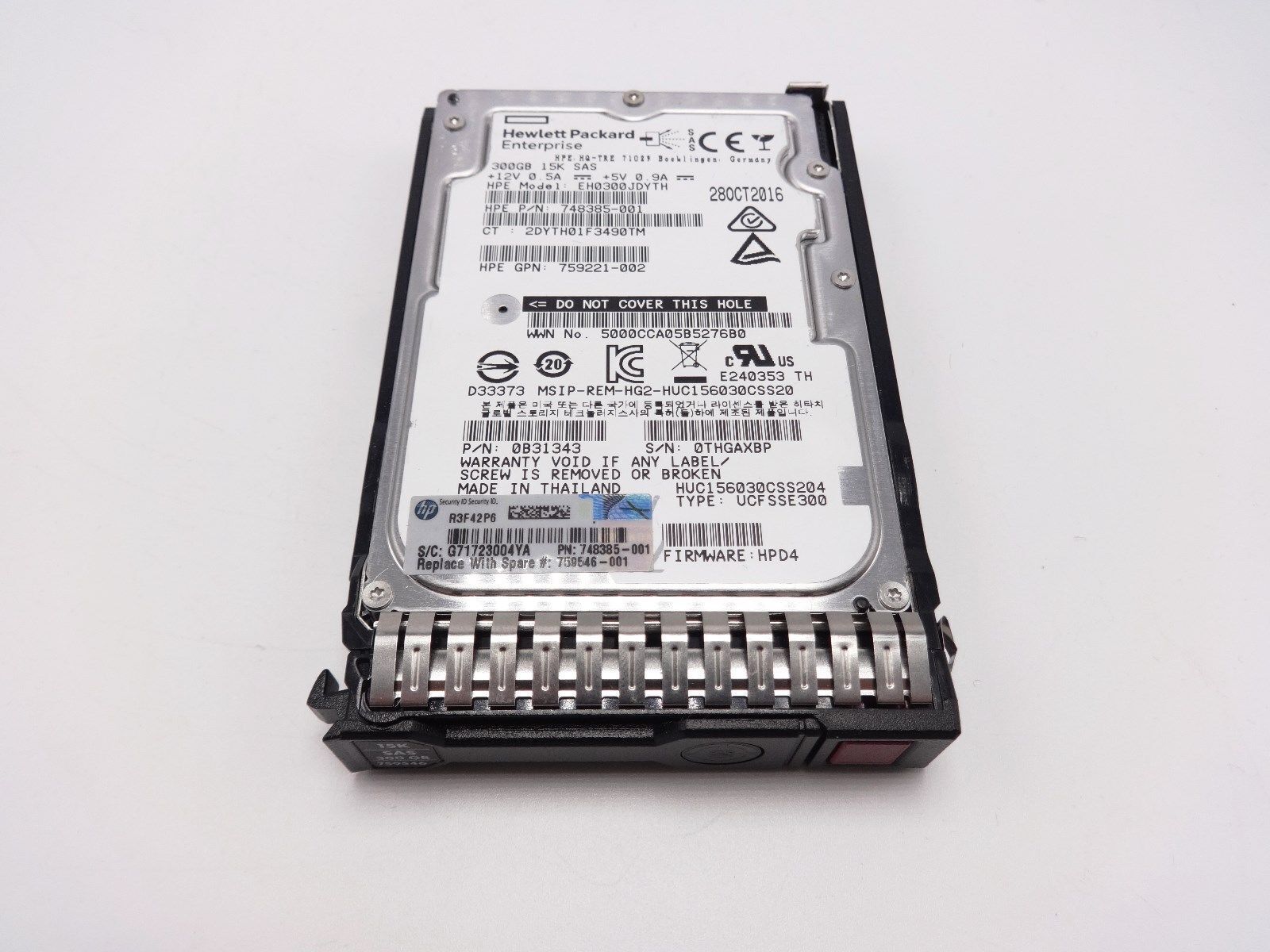 HP 759546-001 300GB 12Gbps 15K SAS 2.5