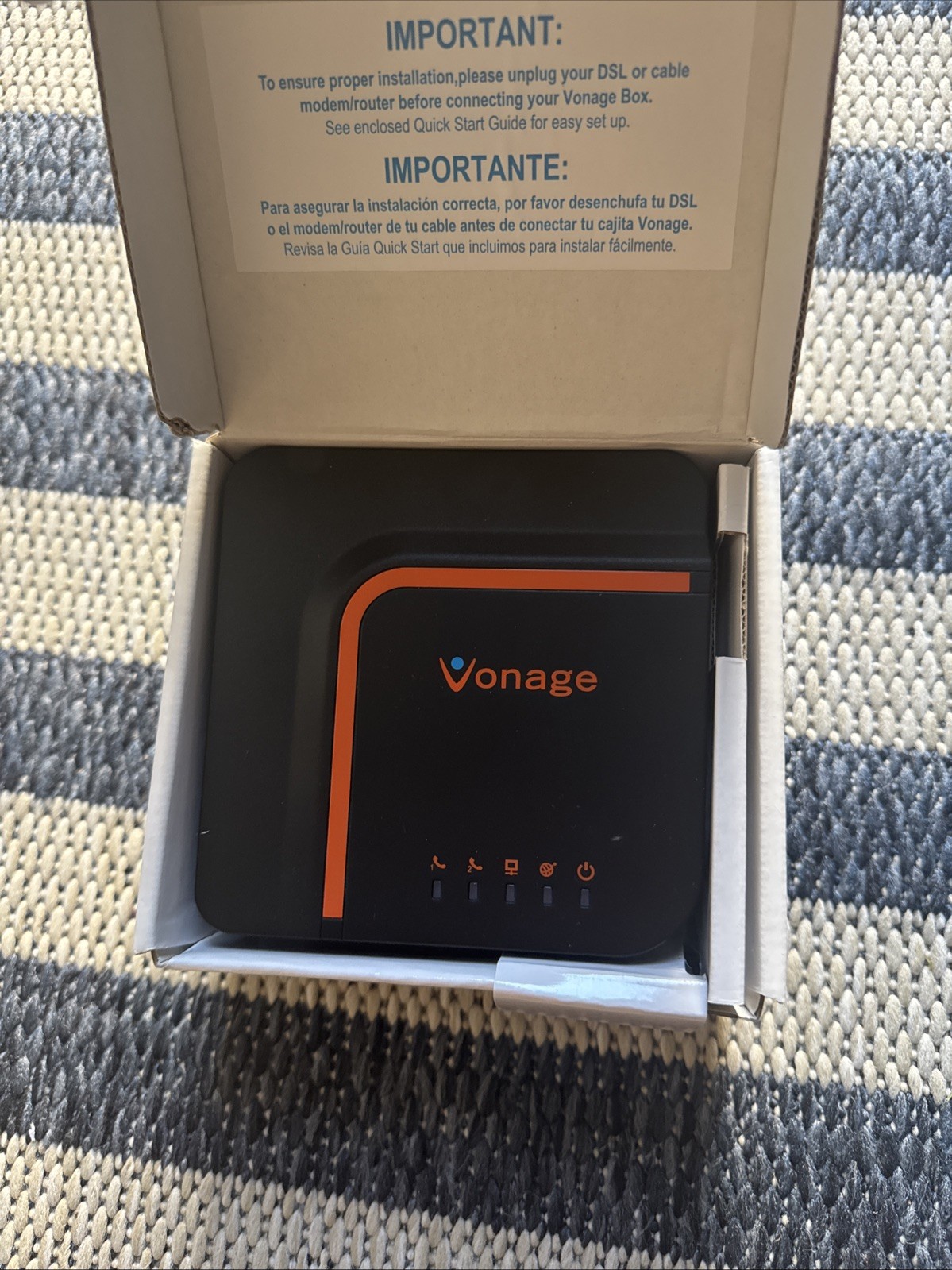Vonage Model VDV23-VD Digital Phone Service Adapter No Cords