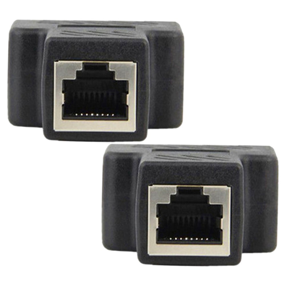 2Pcs Rj45 Network Connector Adapter Practical Durable Reusable for Computer Use