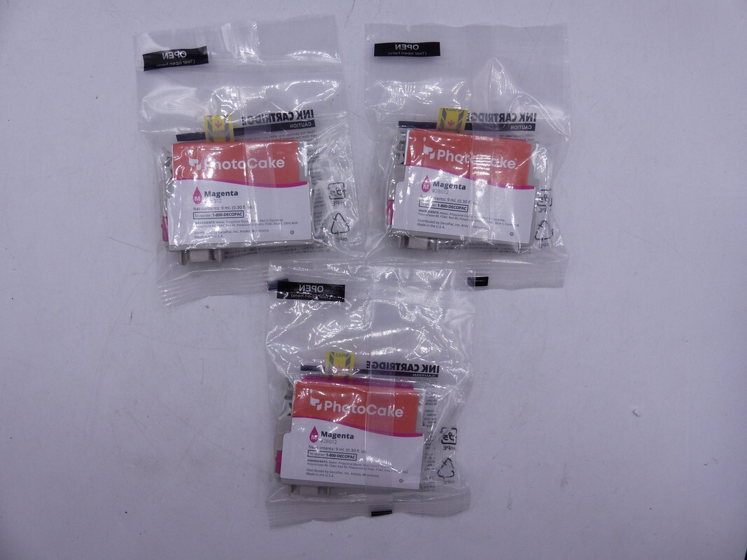 PHOTOCAKE INK CARTRIDGES FOR EDIBLE IMAGE PRINTER MAGENTA3PK
