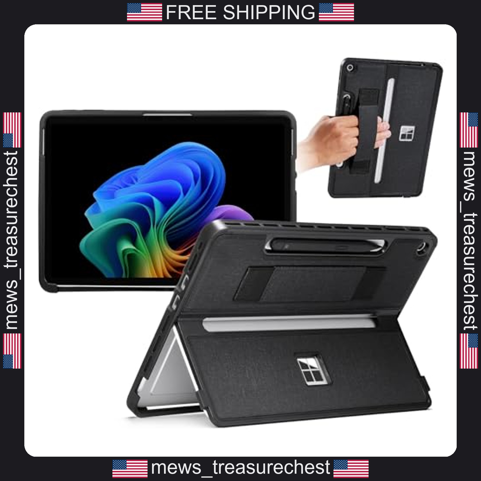Microsoft Surface Pro 12-Inch Rugged Case with Hand Strap & Kickstand