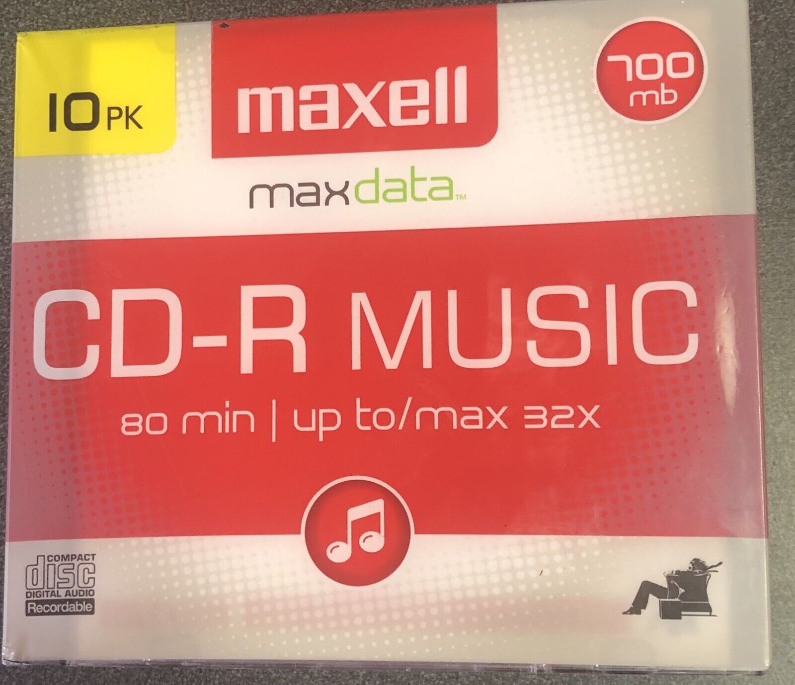 MAXELL 10 Pack CD-R Music 80 Minutes 700 MB 32X Compact Disc DIGITAL NEW SEALED