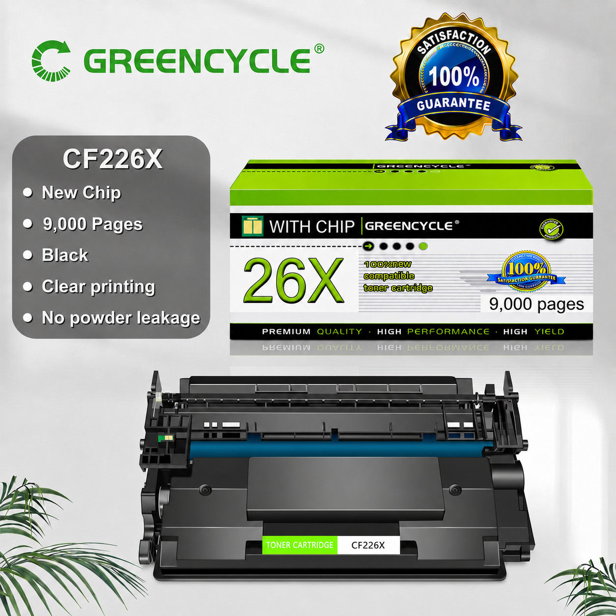 GREENCYCLE CF226X Toner Compatible Fit HP LaserJet Pro M402n M402dn M402d M402dw