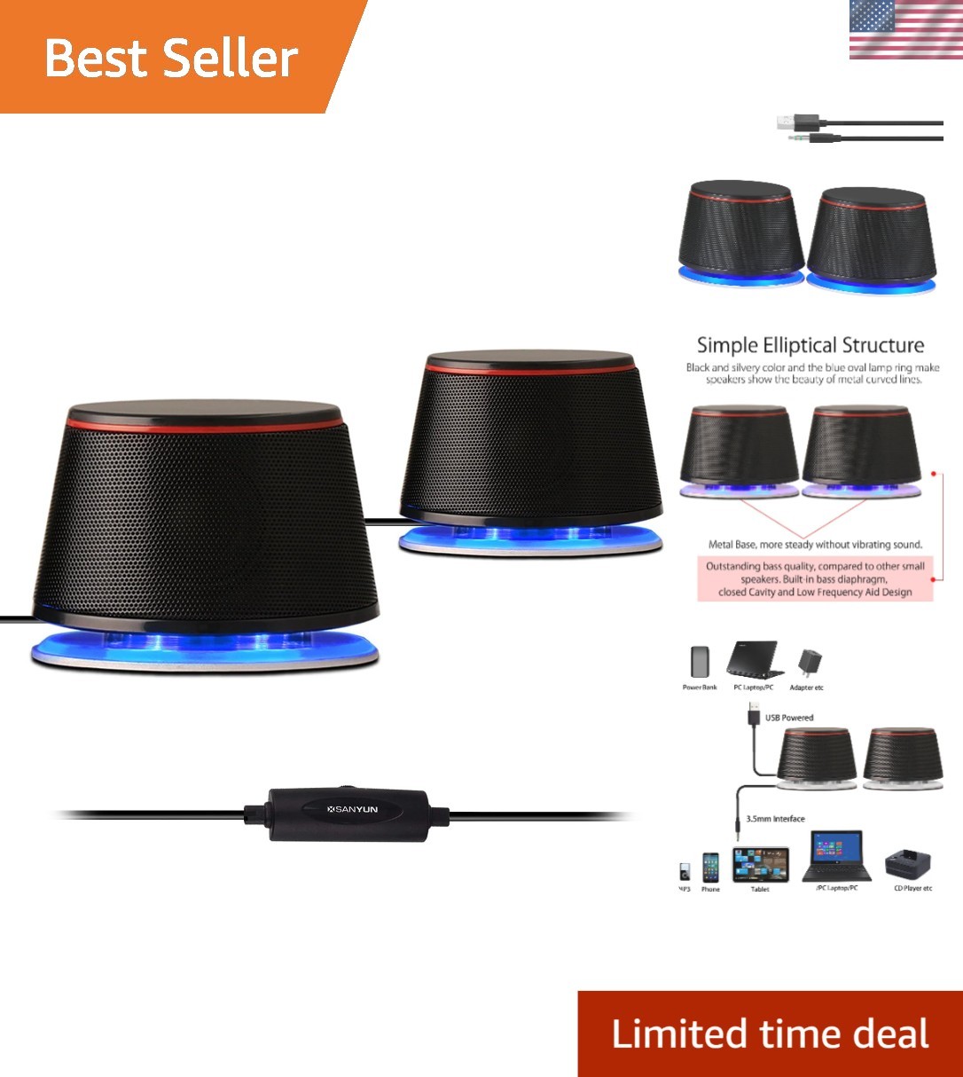 Compact SW102 Multimedia Speakers – Elegant Design with Superior Sound Quality