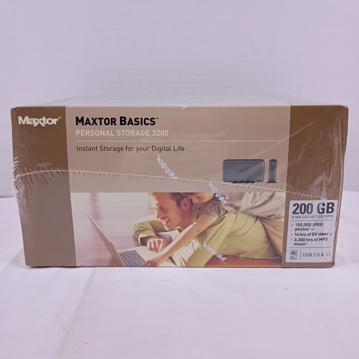 Maxtor Basics Personal Storage 3200 200 GB External Hard Drive NOS