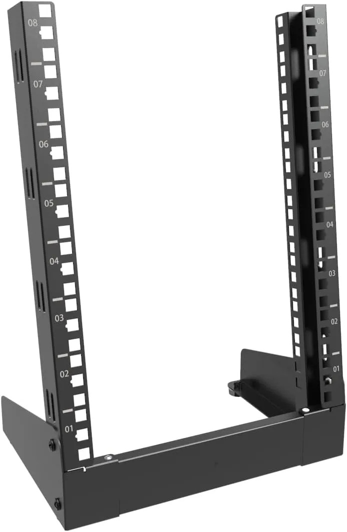8U Small Desktop Network Rack 10 Inch Mini Open Frame Server Storage Organizer