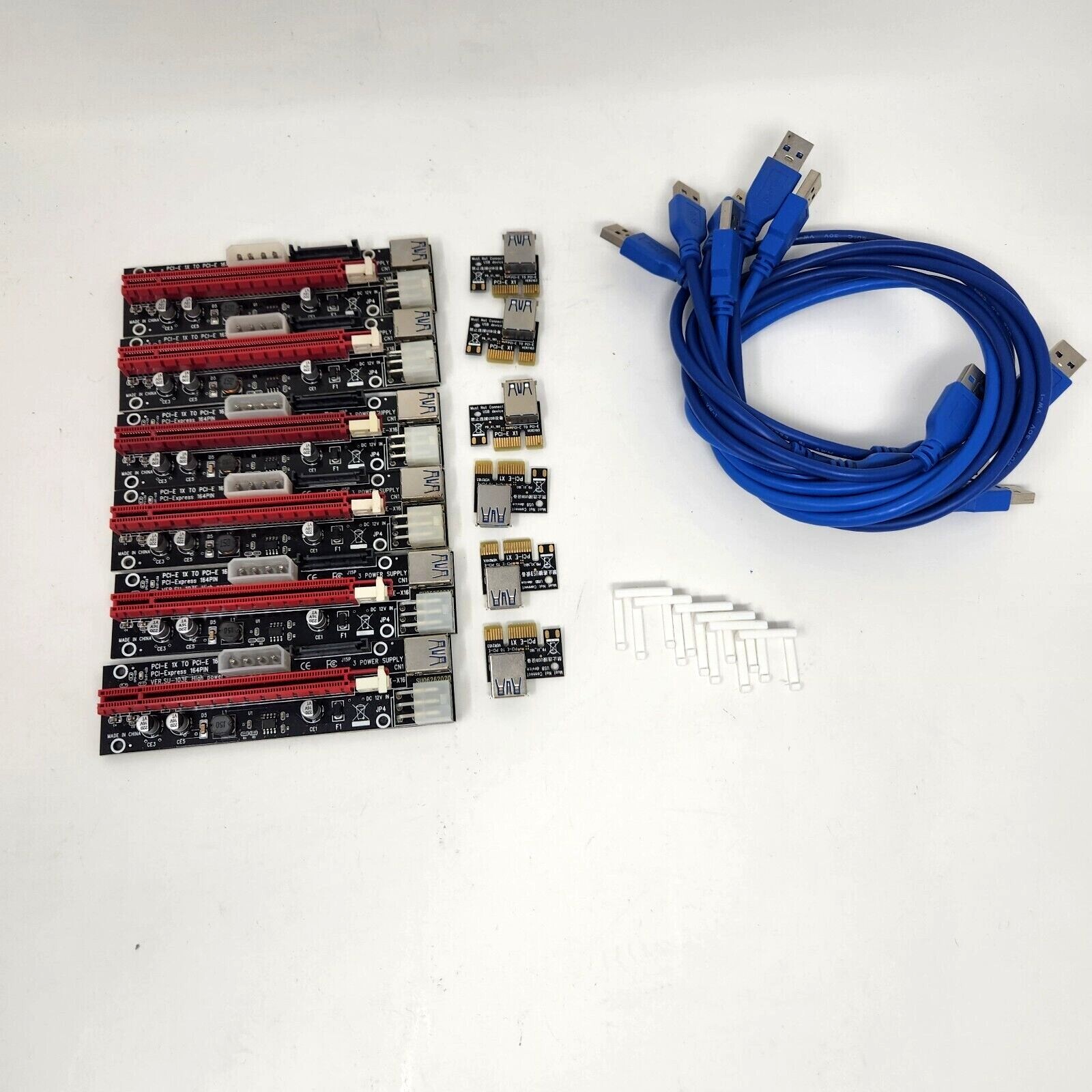Ubit 6 Pack Latest PCI E GPU Riser Express Cable 16X to 1X 6Pin MOLEX SATA